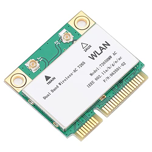 Taidda Tarjeta de Red Inalámbrica 7265HMW de Alta Velocidad con Bluetooth 4.2 para Portátiles con Interfaz Mini PCI‑E 2 Antenas