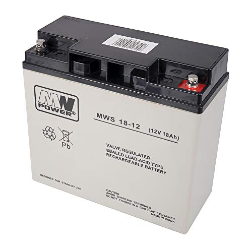 PNI ACC1812 Batería de Gel MW 18-12S 12V / 18Ah, Gris/Negro