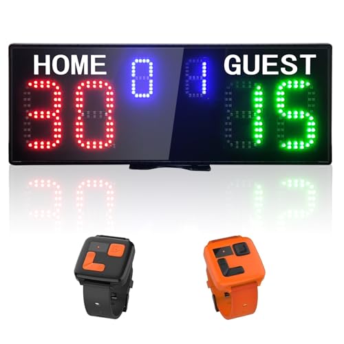 YZ Tabellone segnapunti elettronico a LED con Controllo dell'orologio, tabellone segnapunti Digitale con Telecomando, tabellone segnapunti Portatile per Basket, segnapunti Digitale per Tennis