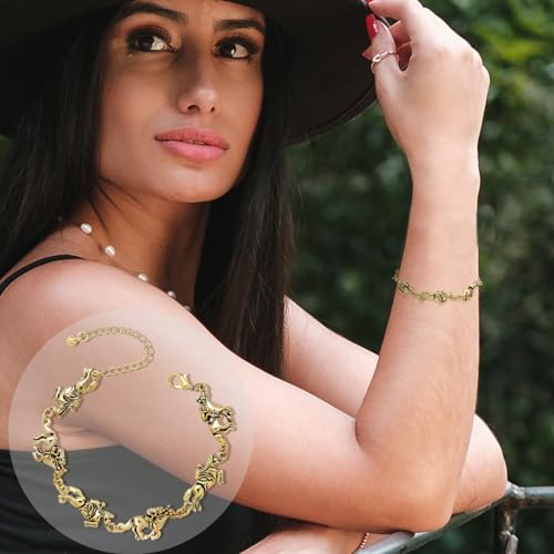 RechicGu Vintage Horse Racing Charms Cuff Bracelet Bangle - Funny Derby Jewelry for Women, Gift for Western Cowboy Cowgirl Equestrian Fan4