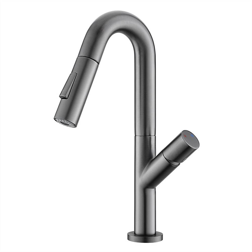 Robinet de lavabo anti-éclaboussures LUNEZY mitigeur extractible pour vasque propre