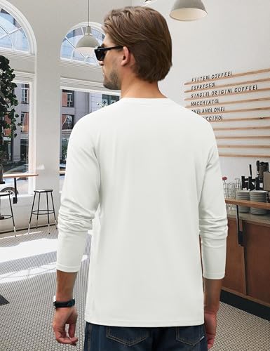 Cotrasen Men's Long Sleeve T-Shirts Cotton Casual T Shirts for Men Breathable Comfort Tee Shirts with Pocket2