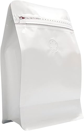 Bolsas de almacenamiento blancas, 50 bolsas de café de grado alimenticio con válvula y cremallera, bolsas de granos de café sellables con calor para disponible en Yaxa Guatemala