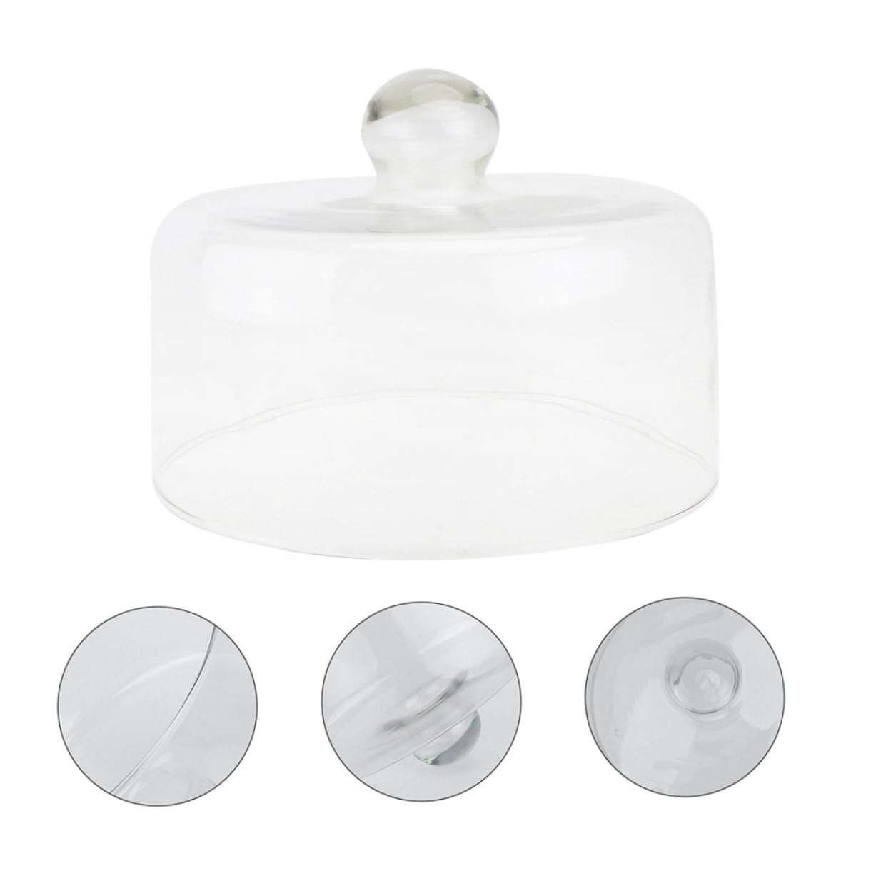 Cloche Verre Couvercle à Gâteau en Verre Protection Réutilisable pour Desserts et Buffets Facile à Utiliser