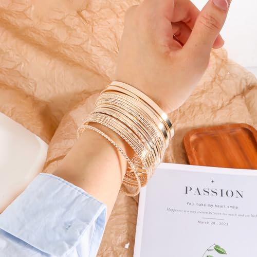 44-65pcs Golden Silver Plated Jewelry Sets Necklaces,Bracelets Bangles,Earring,Rings for Women Valentine Anniversary Birthday Friendship3