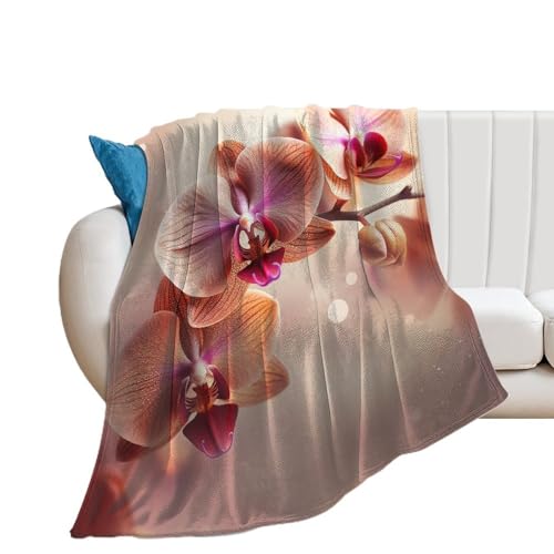 Couverture douce orchidée haut de gamme plaid chaud décoratif
