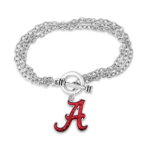 Alabama Crimson Tide Game Day Glitter Toggle Bracelet Jewelry Gift Licensed UA