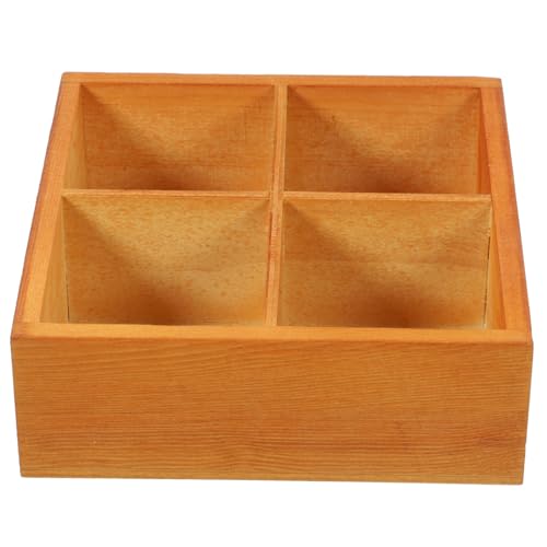 Didiseaon Pflanztablett mit 4 Fächern Pflanzhalter aus Glattem Aufbewahrungsbox für Sukkulenten Garten und Indoor Pflanzzubehör Holztablett