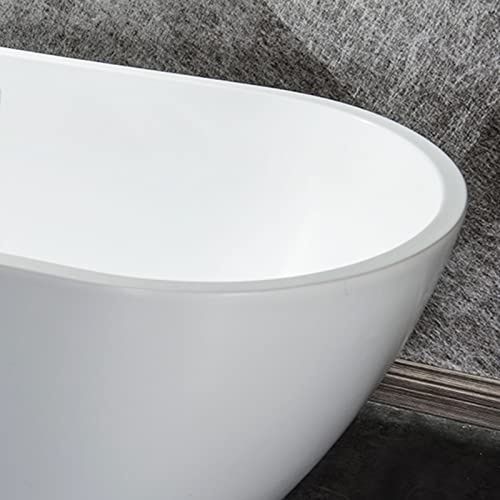 UERGWJH Badewanne, Ovale Freistehende Badewanne, Weiß, Acryl, Modernes Design, Entspannung im Bad – Bild 4