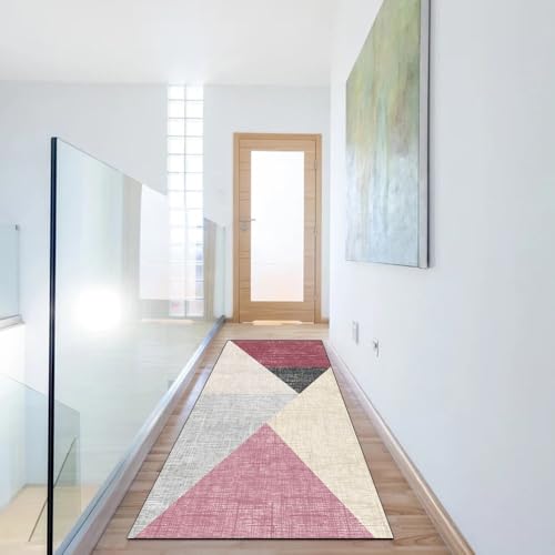 Alfombra de cocina patchwork rosa ideal para dar vida y color a pasillos largos 6