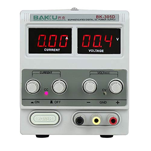 BAKU BK-305D Fuente Alimentación Regulable Digital (Medición Voltaje, Detección Señal Radiofrecuencia, Marcador Digital LED, Duradero y Preciso, Alta calidad, Fácil Uso) - Beige