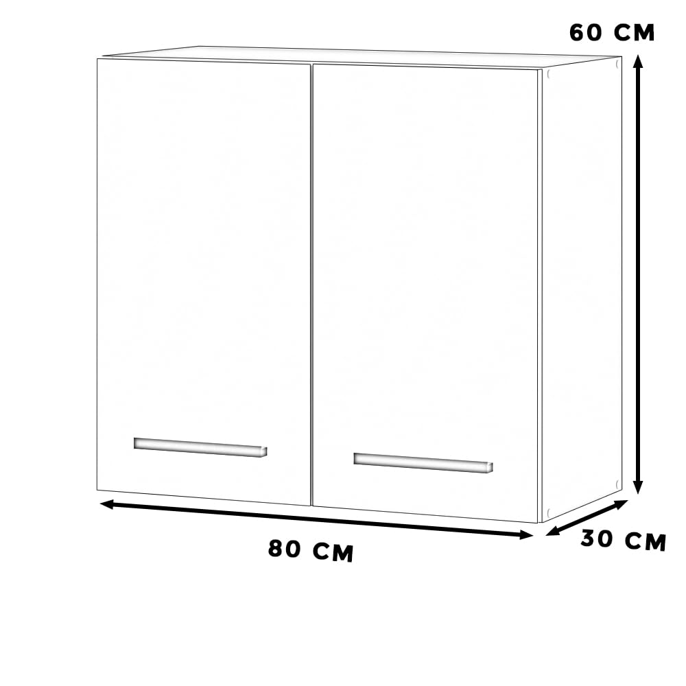Szafka Kuchenna Wisząca Górna Modułowa 80cm Blande Wotan Butelkowa Zieleń