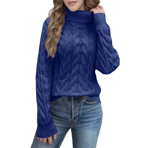 Suéter de punto de cuello alto para mujer, suave, cálido, cuello alto, casual, holgado, manga larga, para mujer, 04#_bu3, XL