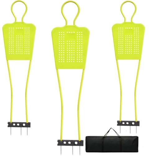 Soccer Mannequin for Training - 3 Pcs 65 Inch Soccer DummiesDurable PVC Soccer Mannequins with Carry Bag Soccer Free Kick Wall (Fluorescent Green)