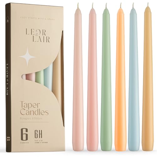 Leor & Lair Pastel Taper Candles 6 Pack...