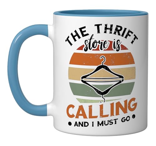 The Thrift Store Is Calling Thrifter Retro Hanger Thrifting Ceramic Mug