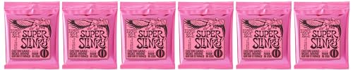 Image of Ernie Ball Super Slinky Nickel Wound Electric Guitar Strings 6-pack, 9-42 Gauge (P03023)