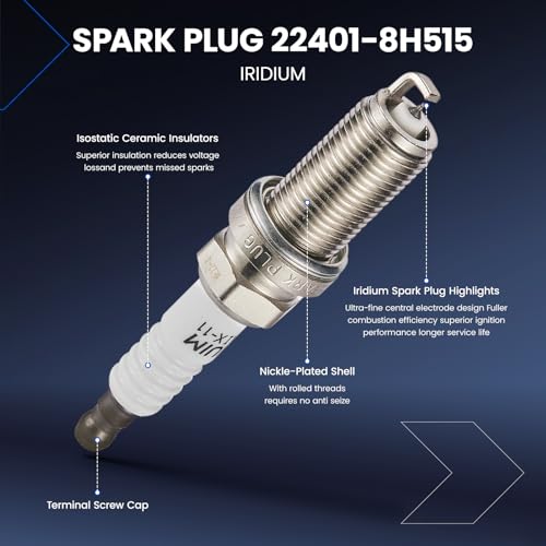 Image of Set of 6 UF349 Ignition Coil Pack and 22401-8H515 Spark Plugs Compatible with Infiniti I35 QX4 Compatible with Nissan Altima Frontier Maxima Murano Pathfinder Quest Xterra Replaces 224488J225