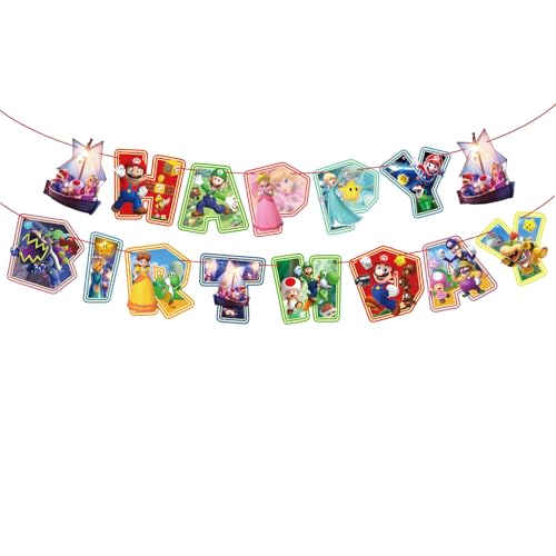 Birthday Party Banner For Mario Party Decoration Supplies For Mario
