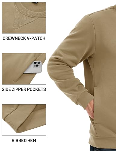 TACVASEN Men's Crewneck Sweatshirt Fleece Lined with Pocket Winter Warm Midweight Casual Long Sleeve Pullover Sweatshirt4