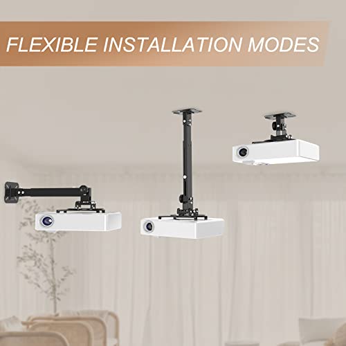 Joy Worker Universal Projector Ceiling Mount Wall Bracket Holder Fits Flat Or Sloped Ceiling Height Adjustable With Extendable Arms For Home And Office Projector #TOP4