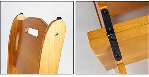 Taburete plegable multiusos y escalera de madera para el hogar 5