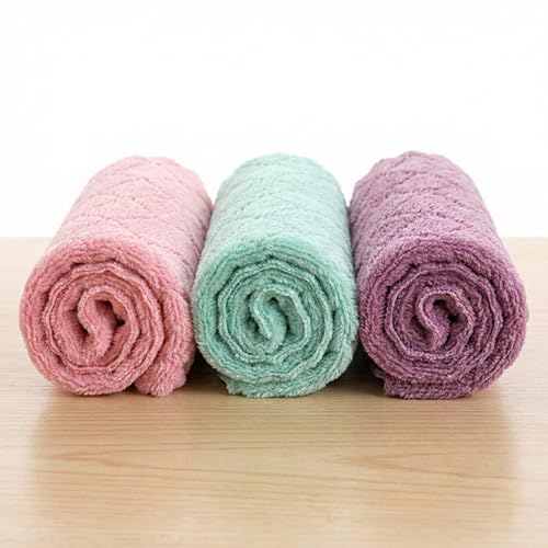 Image of QURIPE 10 Pack Kitchen Cloth Dish Towels, Microfiber Cleaning Cloth Double-Sided Dish Drying Towel Reusable for House Furniture Table Kitchen Dish Window Glasses (Reversible)