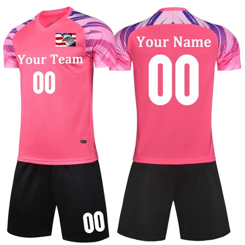 Custom Soccer Jersey for Boys Men Women Personalized Soccer Uniforms for Kids Soccer Shirt and Shorts with Name Number