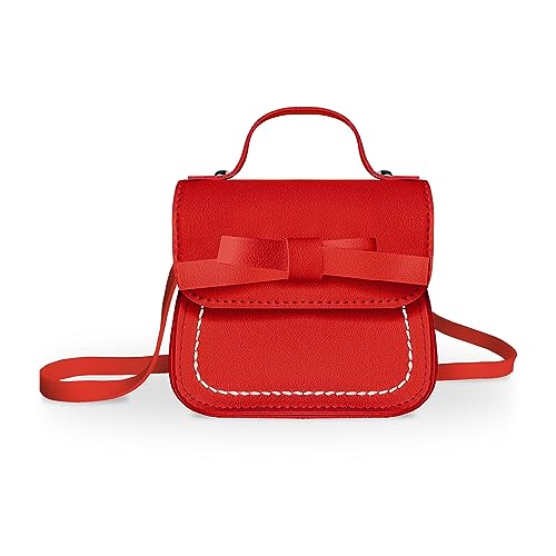 Girls Shoulder Bag Mini Handbag for Age 2-5 Height 80-110cm/31.5-43.3 (Red)