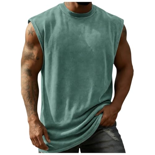Camisetas sin mangas deportivas culturismo con corte músculo