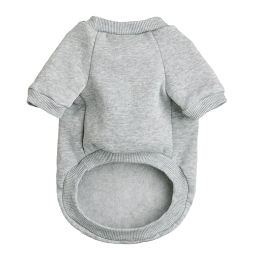 Image of Soft Puppy Sweater for Small Dogs Winter Knit Pullover, Grey S | Elastic Cuffs Pet Clothes, Holiday Party Matching, Fall Winter Daily Outfit, Soft Breathable Machine Washable Sweatshirt