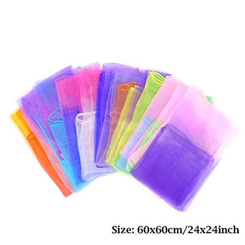 Honbay 12PCS Gradient Color Square Scarves Juggling Scarves Silk Dance Scarves Performance Props,24 x 24 Inch3
