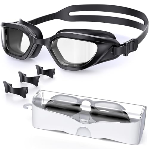 Vegemono Swim Goggles, Unisex Adult Swimming Goggles Anti Fog Anti UV No Leakage Wide View for Men...