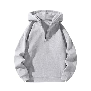 SOLY HUX Men’s Quarter Zip Hoodies Zip Up Hoodie Long Sleeve Drop Shoulder Sweatshirt Casual Pullover