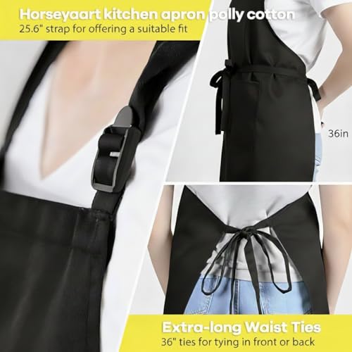 Image of Professional Waterproof Apron for Kitchen /Chef | Black cotton with PVC Coating | Adjustable Bib, 36 Inch Long, 2-Part Utility Pocket (Unisex Apron)