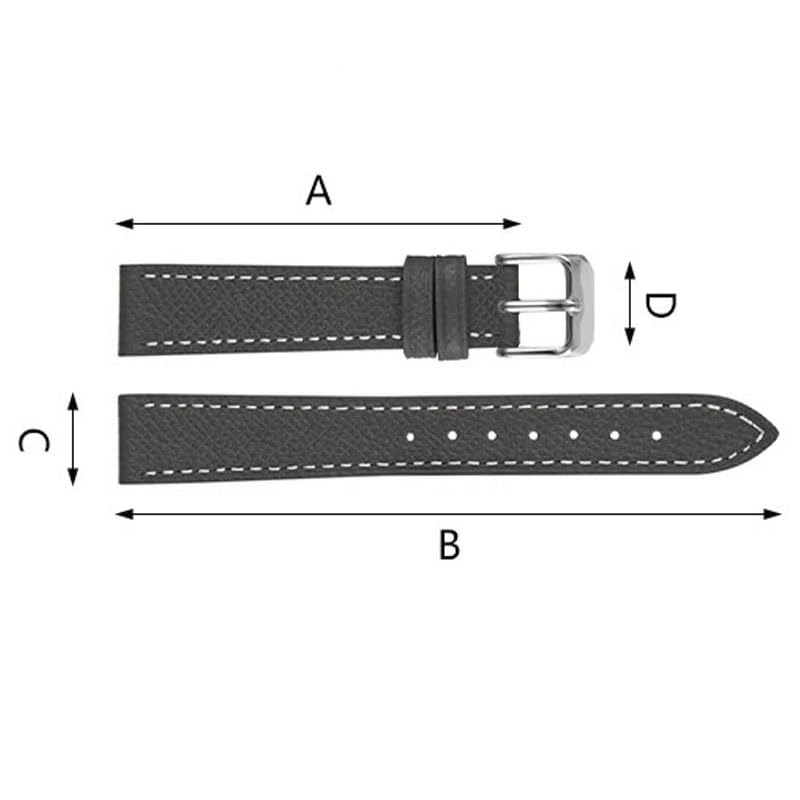 Bracelet de montre en cuir grain de paume de qualité supérieure 18mm - 5