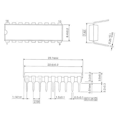 Image of ULN2803 ULN2803A 2803 Transistor Array 8-Channel Darlington Transistors High Voltage High Current NPN IC DIP-18 (Pack of 10)
