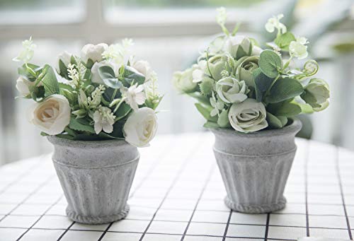 Bluecho Artificial Flowers With Vase Faux Peony Silk Flowers Arrangements For Wedding Home