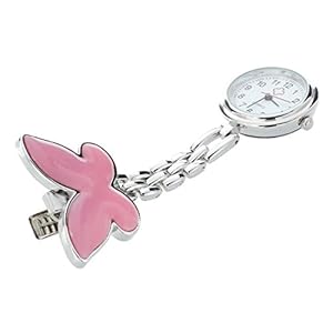 zusterhorloge, wit, uurwerk, legering, vlinder, speld