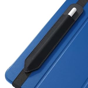 MoKo Funda para lápiz compatible con Apple Pencil (Pro y USB-C y 1ª y 2ª generación), bolsillo elástico desmontable para lápiz óptico con banda elástica unida a la funda del iPad, color negro