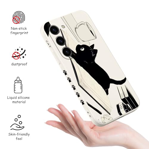 Coque Samsung S23 silicone ultra-fine design créatif chat blanc 6,1" - 4