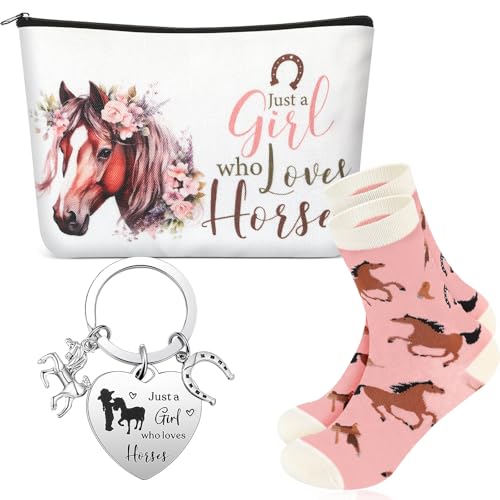 Xuniea Set de Regalos de 3 Piezas Inspiradores para Mujeres Bolsa de Cosméticos Llavero y Calcetines Regalo de Agradecimiento de Animales para Enfermeras Navidad Cumpleaños (Estilo Caballo) Xuniea Set de Regalos de 3 Piezas Inspiradores para Mujeres Bolsa de Cosméticos Llavero y Calcetines Regalo de Agradecimiento de Animales para Enfermeras Navidad Cumpleaños (Estilo Caballo)