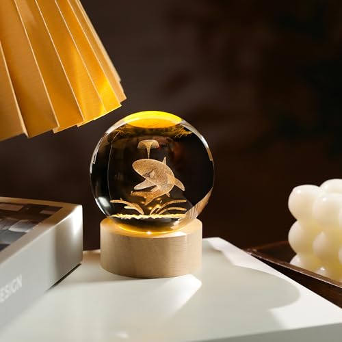 Image of 3D Crystal Ball Whale Shark Gifts for Women Men - Whale Shark Decor Paperweight Birthday Whale Gifts for Best Friend Daughter Keepsake Paperweight - Sea Decor Figurines Statues Home Decor