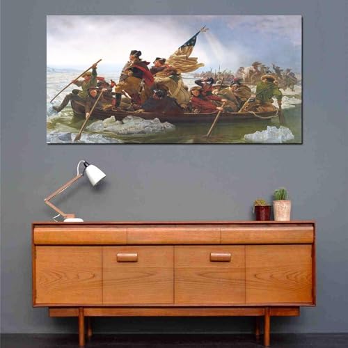 Generic SOUB8V2YW59D George Washington Crossing The Delaware River Poster Canvas Art Poster And Wall Art Picture Print Modern Family Bedroom Decor Posters 12X24Inch thumb #4