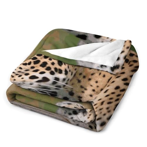 Couverture léopard en flanelle 76x127 cm pour lit et canapé