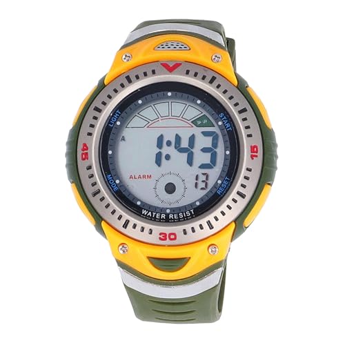 ZJchao Orologio Digitale da Uomo con Cronometro, Calendario, Allarme, Luce a LED, Impermeabile, 50 M, Orologio Sportivo All'aperto, Colore Verde