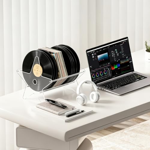 Rangement disques vinyles en forme d'étoile créative et transparent - 5