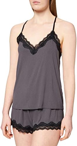 Iris & Lilly Women's Cami Rib Pyjama Set