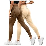 Confezione da 2 leggings sportivi da donna, elastici per la pancia, comodi, a vita alta, leggings sportivi da donna con controllo della pancia, leggings da donna, opachi, per sport, yoga, palestra