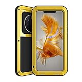  KVIBEO Coque pour Huawei Mate50 Pro/Mate50, Supporte La Charge sans Fil Coque Intégral 360 Degrés Anti-Choc Anti-Poussière Housse,Jaune,Mate50